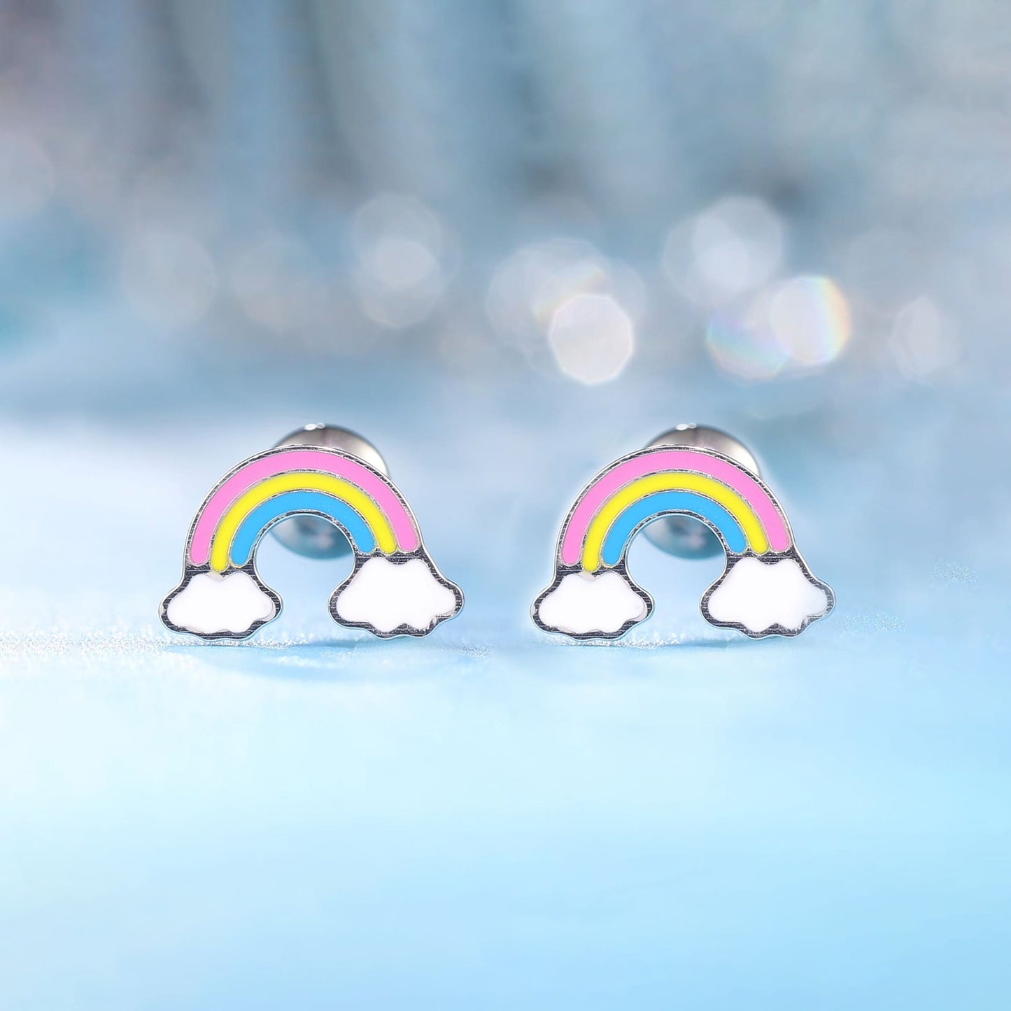 Orecchini a vite in titanio implantabile G23 Limerencia, piercing design arcobaleno 20G F136 ipoallergenico per orecchie sensibili cartilagine trago elica