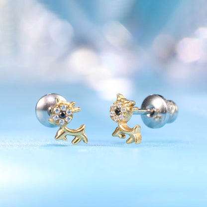 Orecchini a vite in titanio implantabile G23 Limerencia, piercing design cane animale 20G F136 ipoallergenico per orecchie sensibili cartilagine trago elica