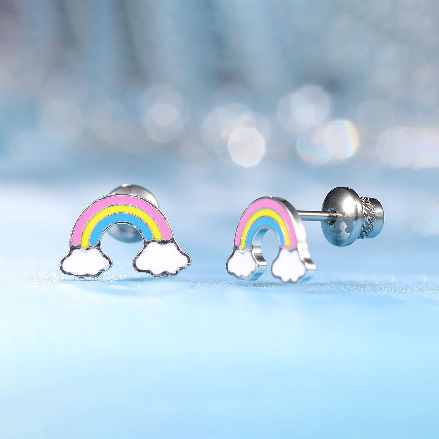 Orecchini a vite in titanio implantabile G23 Limerencia, piercing design arcobaleno 20G F136 ipoallergenico per orecchie sensibili cartilagine trago elica
