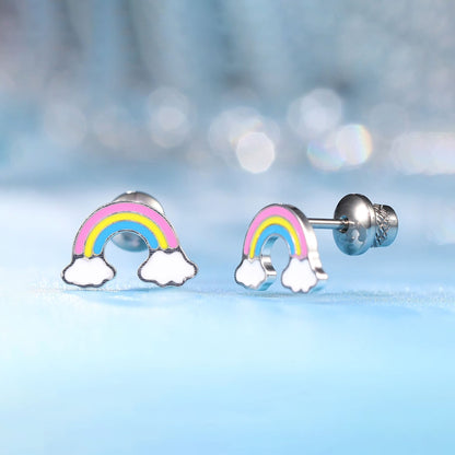 Orecchini a vite in titanio implantabile G23 Limerencia, piercing design arcobaleno 20G F136 ipoallergenico per orecchie sensibili cartilagine trago elica