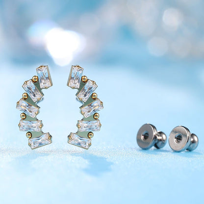 Orecchini per donna in titanio puro F136 Limerencia ipoallergenico grado impiantabile, piccoli eleganti orecchini con zirconi cubici G23 adatti per orecchie sensibili