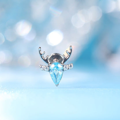 limerencia Hypoallergene Titan ASTM F136-18G 6mm 8mm 10mm Flachrücken-Stecker mit Innengewinde Ohrring Piercing Schmuck für Tragus Helix Conch Knorpel Nase Lippe (Hirsch 1 Stk.)