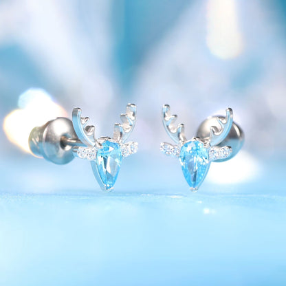 Limerencia Hypoallergene G23 Implantatqualität Titan Schraubverschluss Ohrringe Tragus 20G Helix F136 Piercingstecker für empfindliche Ohren Knorpel (Hirsch)