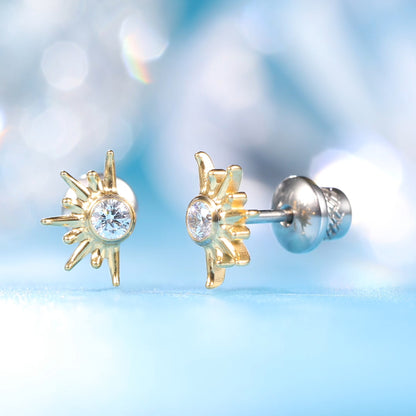 Limerencia Hypoallergene G23 Implantatqualität Titan Schraubverschluss Ohrringe Tragus 20G Helix F136 Piercingstecker für empfindliche Ohren Knorpel (Sonne)