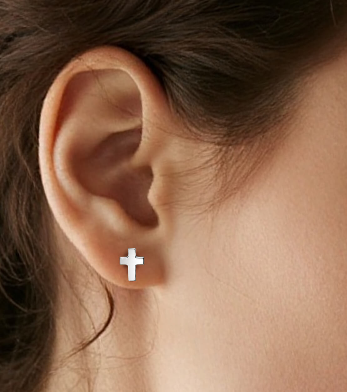 Pendientes de titanio Limerencia, pendientes hipoalergénicos para hombre y mujer con oídos sensibles, joyería minimalista, pendientes cruz planos para cartílago, diseño cruz