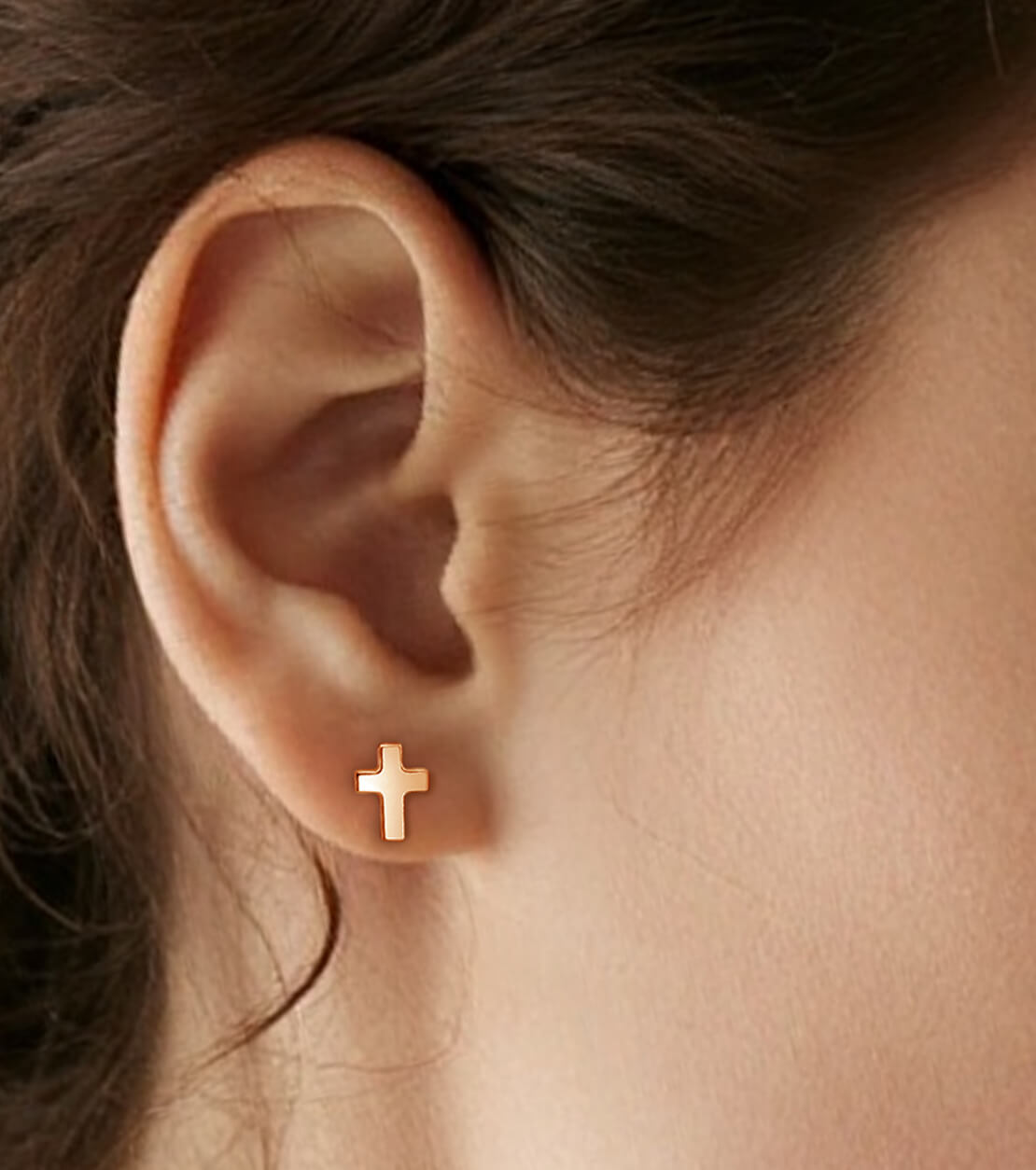 Pendientes de titanio Limerencia, pendientes hipoalergénicos para hombre y mujer con oídos sensibles, joyería minimalista, pendientes cruz planos para cartílago, diseño cruz