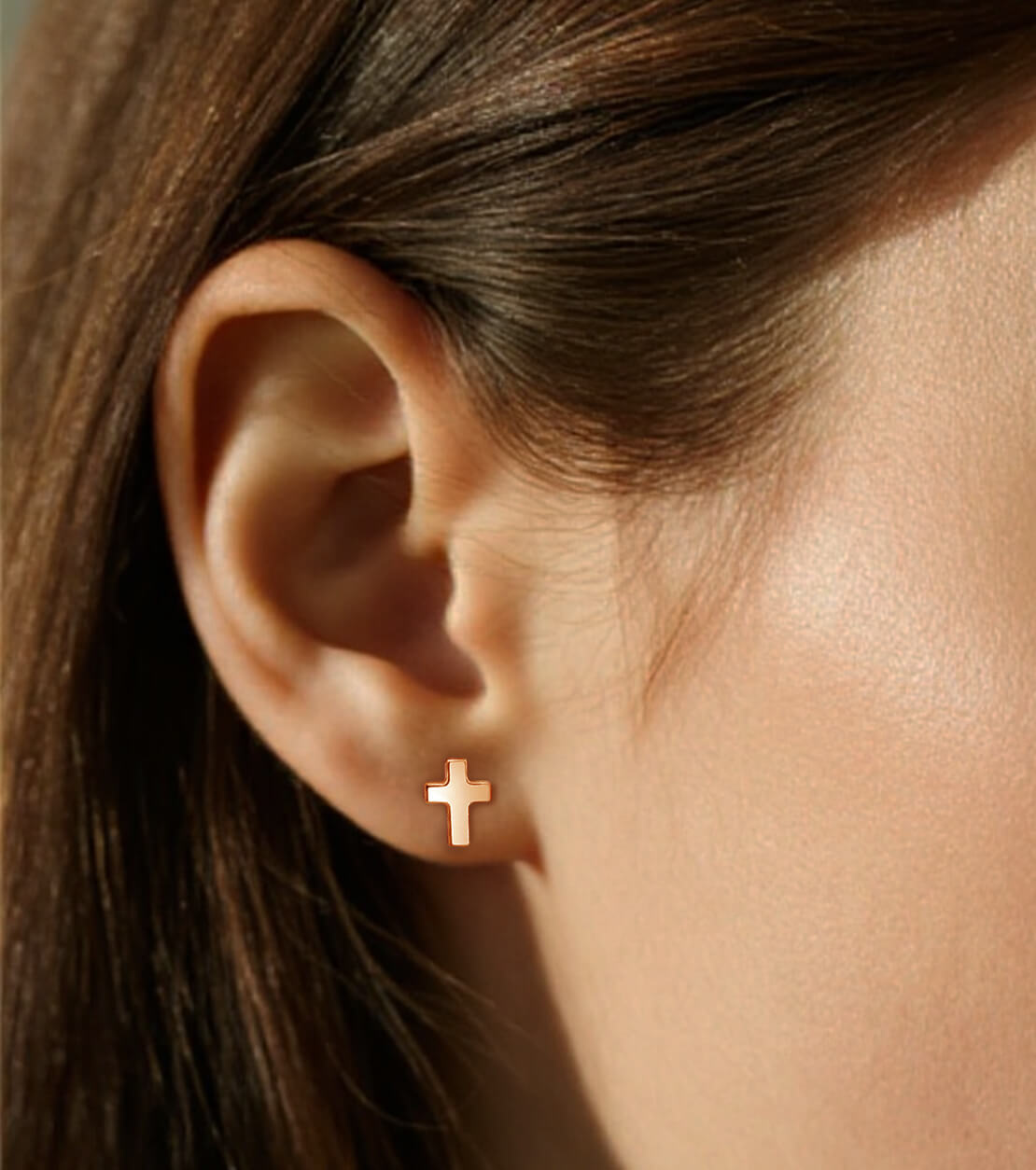 Pendientes de titanio Limerencia, pendientes hipoalergénicos para hombre y mujer con oídos sensibles, joyería minimalista, pendientes cruz planos para cartílago, diseño cruz