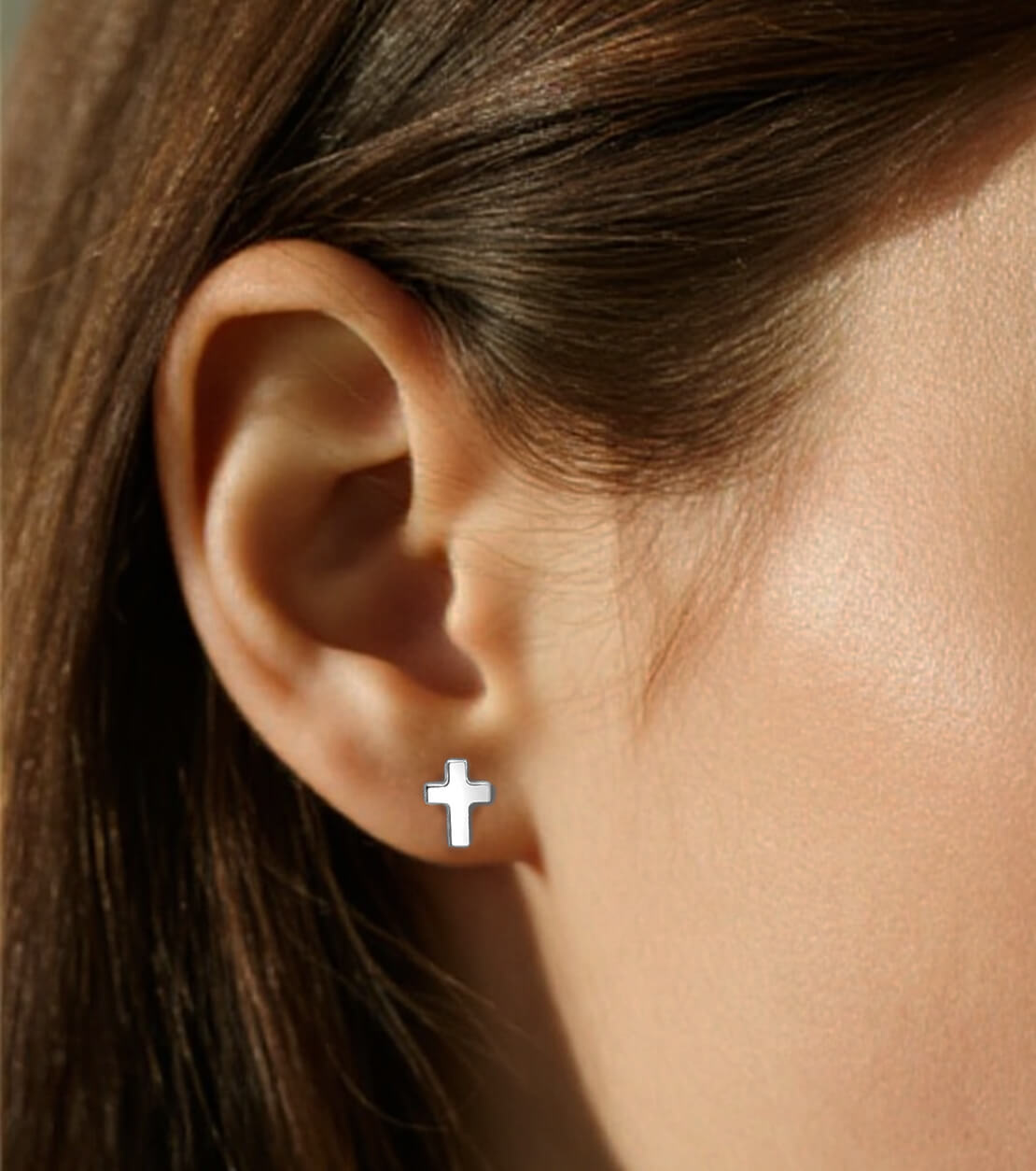 Pendientes de titanio Limerencia, pendientes hipoalergénicos para hombre y mujer con oídos sensibles, joyería minimalista, pendientes cruz planos para cartílago, diseño cruz