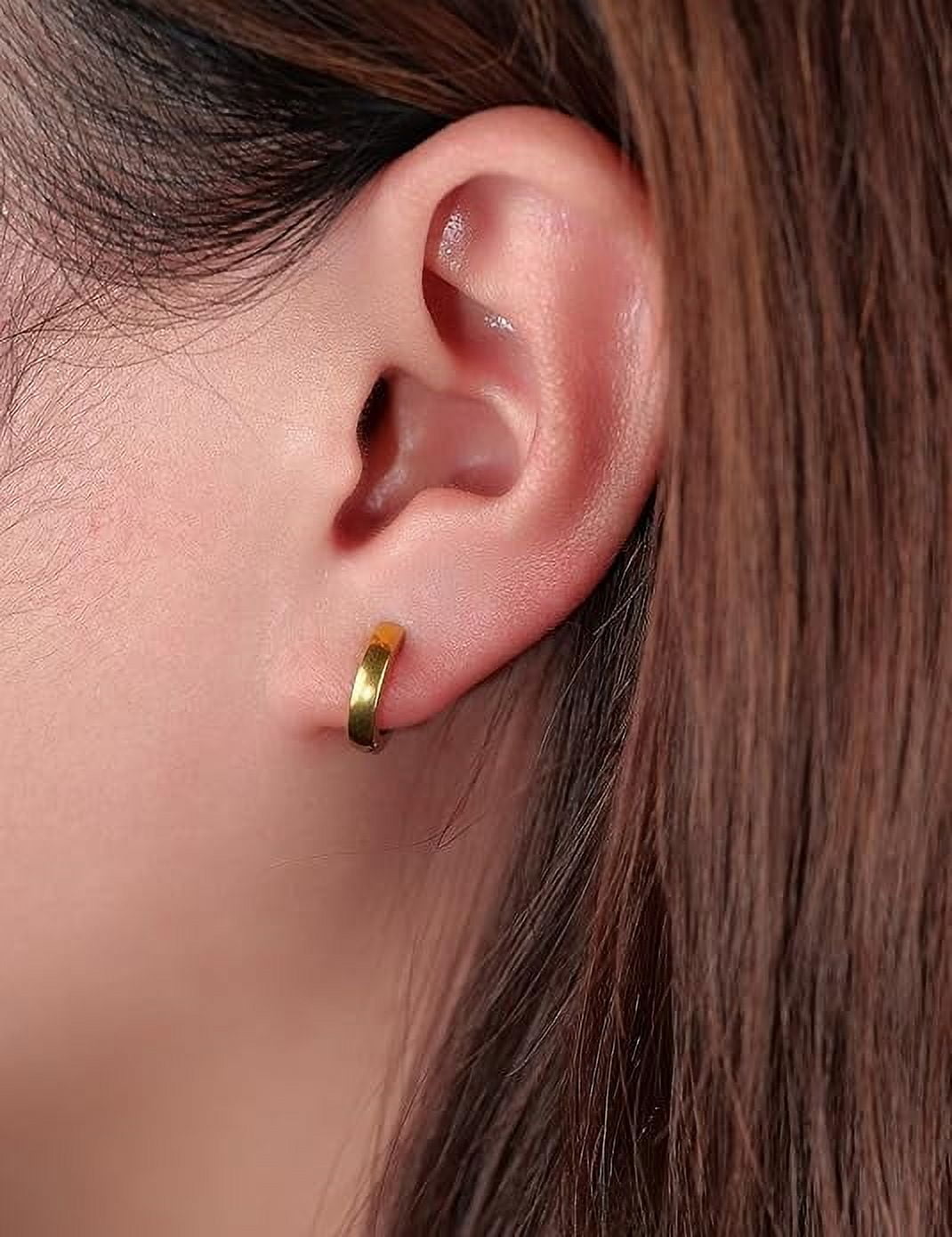 Small Gold Hoop Earrings for Women Sensitive Ears - Hypoallergenic Hoops Cartilage Huggie Earrings Set Helix Piercing Earring Jewelry for Women Gift