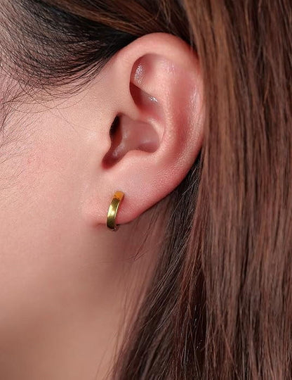 Small Gold Hoop Earrings for Women Sensitive Ears - Hypoallergenic Hoops Cartilage Huggie Earrings Set Helix Piercing Earring Jewelry for Women Gift