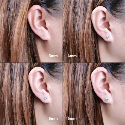Safe sensitive ear titanium earring set
Smooth flat back screw in titanium studs
