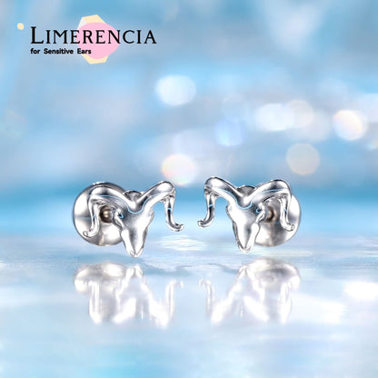 Orecchini a vite in titanio implantabile G23 Limerencia, piercing ipoallergenico F136 20G per cartilagine, trago ed elica orecchie sensibili, design testa di toro