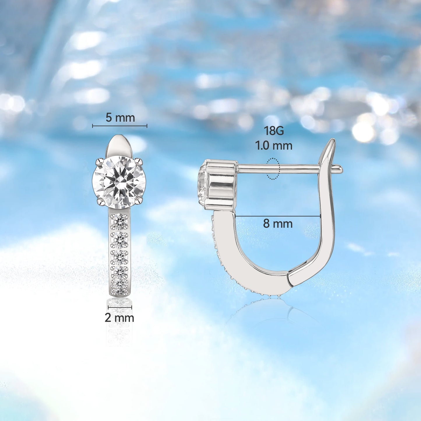 Limerencia Titanium Jewelry Hoops, Lightweight Cuff Earrings for Women