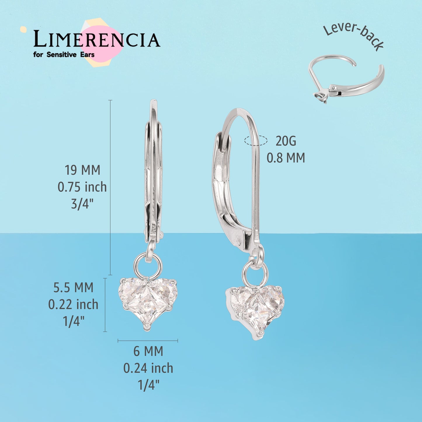 Boucles d’oreilles Limerencia à fermoir levier en titane G23, boucles pendantes goutte pour femme, boucles mode en titane F136, bijou hypoallergénique cadeau – motif cœur