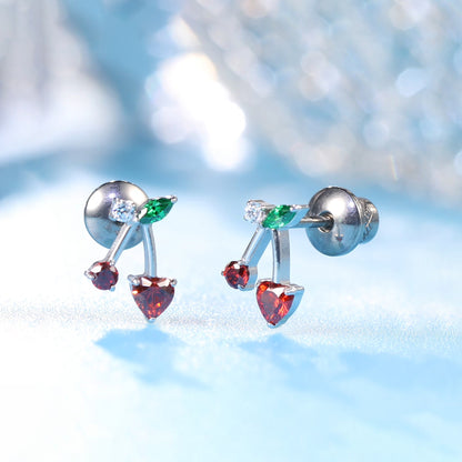 Limerencia Hypoallergene G23 Implantatqualität Titan Schraubverschluss Ohrringe Tragus 20G Helix F136 Piercingstecker für empfindliche Ohren Knorpel (rote Kirsche)