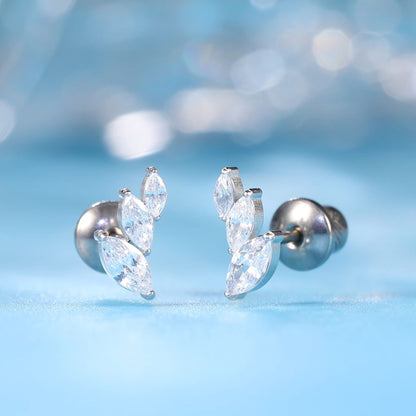 Limerencia Pendientes Hipoalergénicos de Titanio Grado Implante G23 con Cierre de Rosca Tragus 20G Hélice F136 Poste de Piercing para Orejas Sensibles Cartílago (hoja)