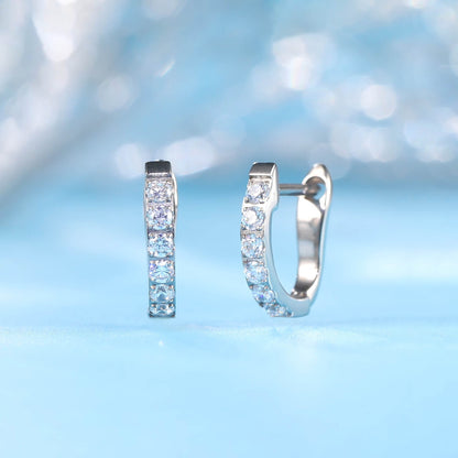 Pendientes aro huggie de titanio puro hipoalergénico Limerencia, pendientes puño pequeños en forma de U de titanio grado implantable F136 ligeros para mujer con oídos sensibles