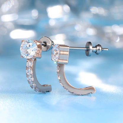 Orecchini huggie zircone con perno in titanio puro F136 ipoallergenico Limerencia | Piccoli orecchini cerchio per donna e uomo | Orecchini a perno leggeri alla moda per orecchie sensibili