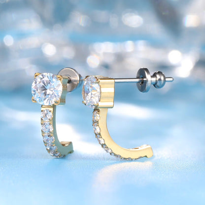 Orecchini huggie zircone con perno in titanio puro F136 ipoallergenico Limerencia | Piccoli orecchini cerchio per donna e uomo | Orecchini a perno leggeri alla moda per orecchie sensibili