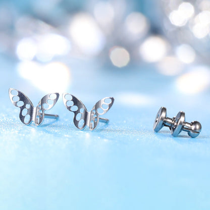 Limerencia F136 Titanio Puro Hipoalergénico de Grado Implante, Pendientes Pequeños y Delicados de Circonita G23 para Orejas Sensibles de Mujer (M1)