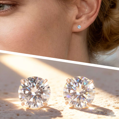 Pendientes de tuerca de moissanita Limerencia, 3 pares de pendientes con cierre de tornillo de titanio, pendientes de moissanita sintética color D pureza VVS1, titanio puro G23 hipoalergénico para mujer y hombre con oídos sensibles
