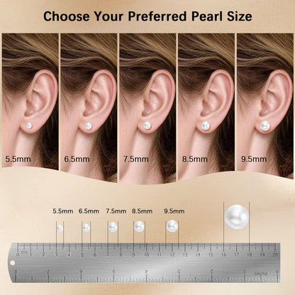Limerencia Hypoallergenic Freshwater Cultured Pearl Stud Earrings for Women F136 Implant‑Grade Titanium Screw‑Back, Nickel‑Free & Lead‑Free, Comfortable for Sensitive Ears, Elegant Jewelry for Gifting