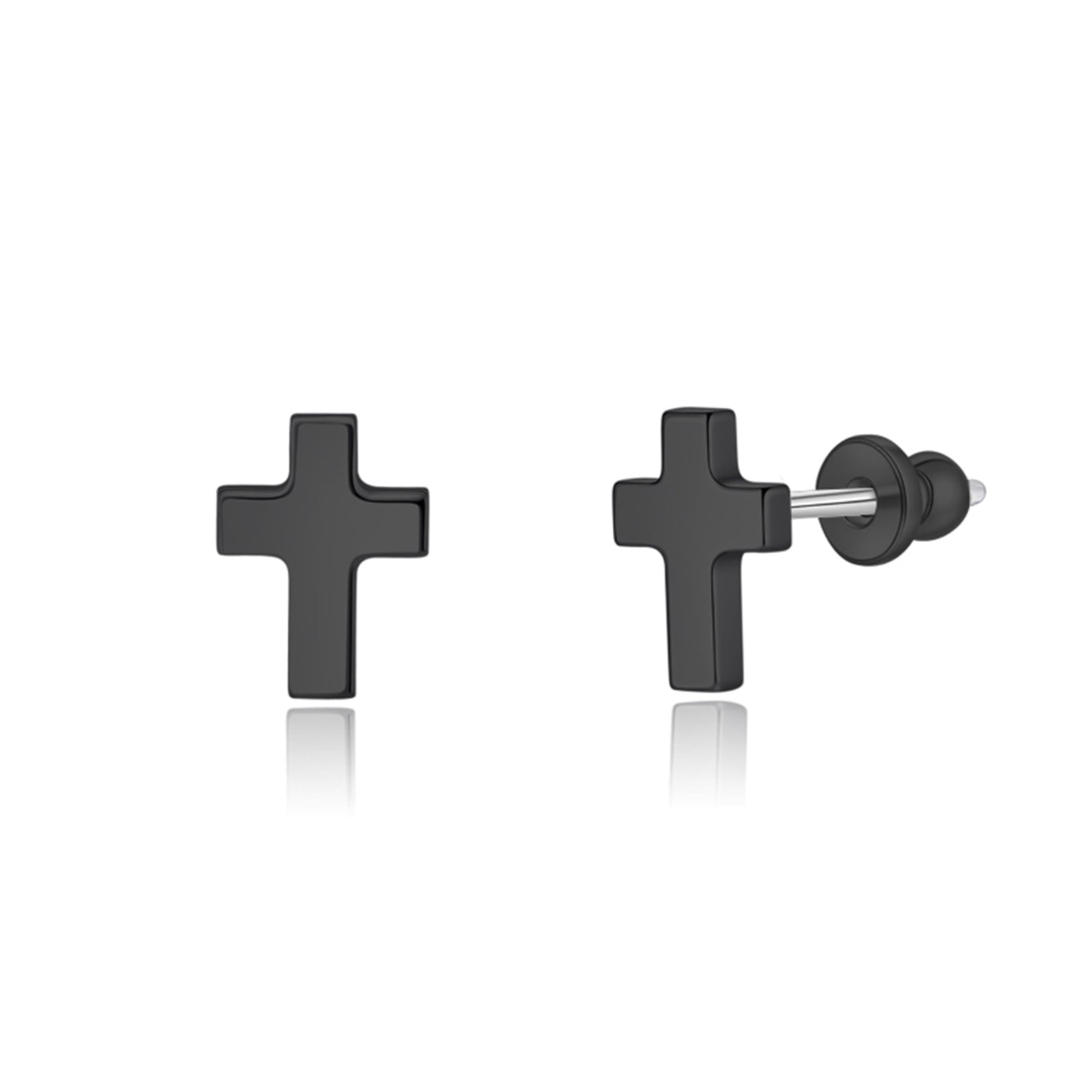 Limerencia Titanium Stud Earrings - Hypoallergenic Earrings for Women Men Sensitive Ears - Minimalist Jewelry Flatback Cross Bolt Cartilage Earrings/The Cross