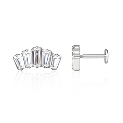 limerencia G23 Hipoalergénicos Aretes de Perno Plano de 18 g | Aretes de titanio de grado de implante F136 Press Fit sin rosca a presión para cartílago, hélice, labret, labio, Monroe, tragus