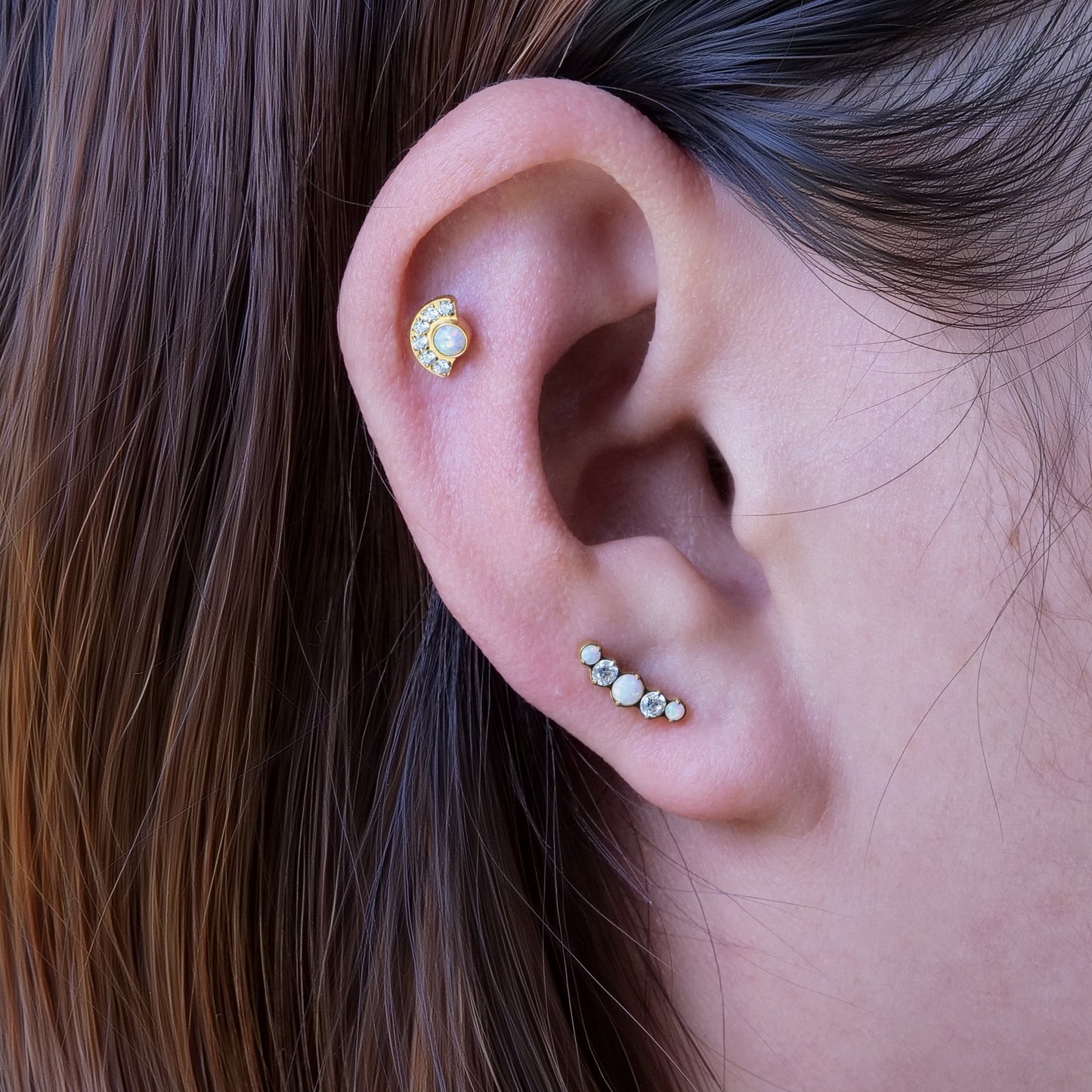 Limerencia Titanium Stud Earrings, Flat Back Internal Thread, Unisex (1 Piece)