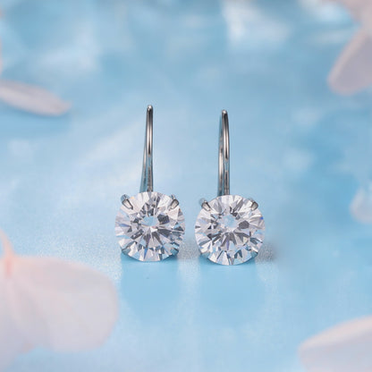 nickel free earrings with brilliant round stone