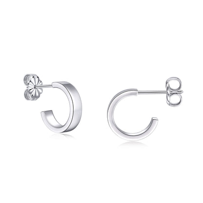 Limerencia Hypoallergene G23 Reiner Titanstift Dünne quadratische offene Creolen | F136 Implantat-Qualität Damen Zierliche Creolen | Leichtgewicht für empfindliche Ohren (8 mm, Gold)