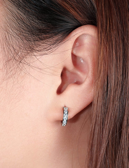 Limerencia Hypoallergenic G23 Pure Titanium Small Open C Hoop Earrings, F136 Implant Grade Lightweight Cubic Zirconia/Opal Cuff Huggie Earrings for Women Sensitive Ears