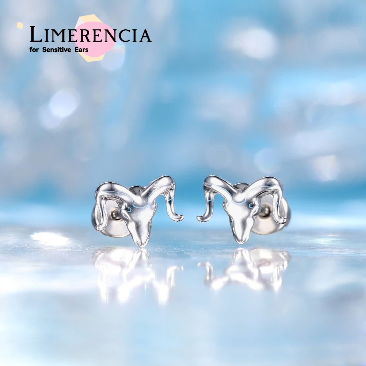 Limerencia F136 Reintitan Hypoallergen Implantatqualität Ohrstecker, G23 Kleine zierliche Zirkonia Ohrringe für empfindliche Ohren von Frauen (Kuhkopf)