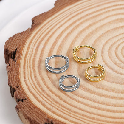 Aro nasal Limerencia, aro de titanio para mujer y hombre – circonitas cúbicas en ambos lados