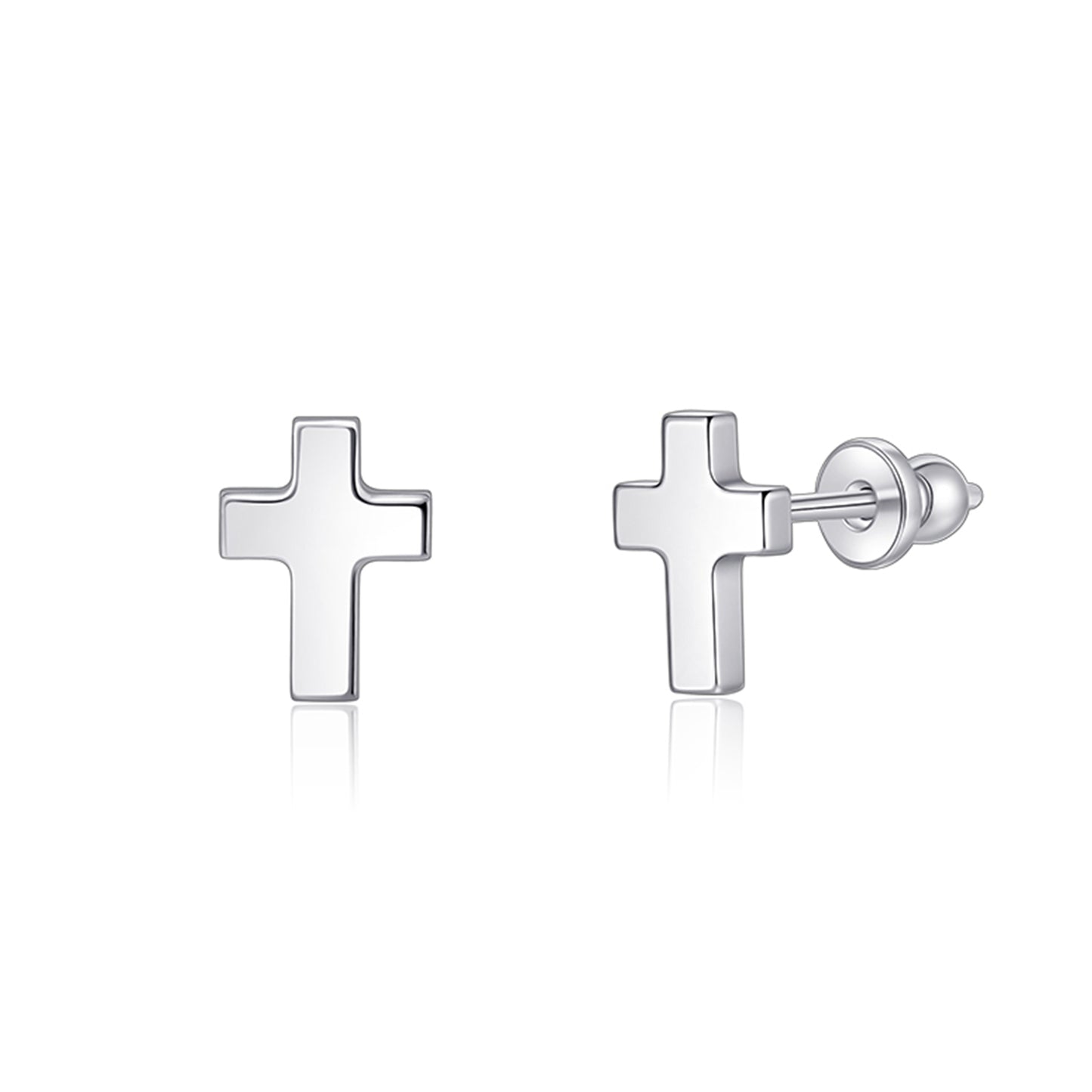 Limerencia Titanium Stud Earrings - Hypoallergenic Earrings for Women Men Sensitive Ears - Minimalist Jewelry Flatback Cross Bolt Cartilage Earrings/The Cross