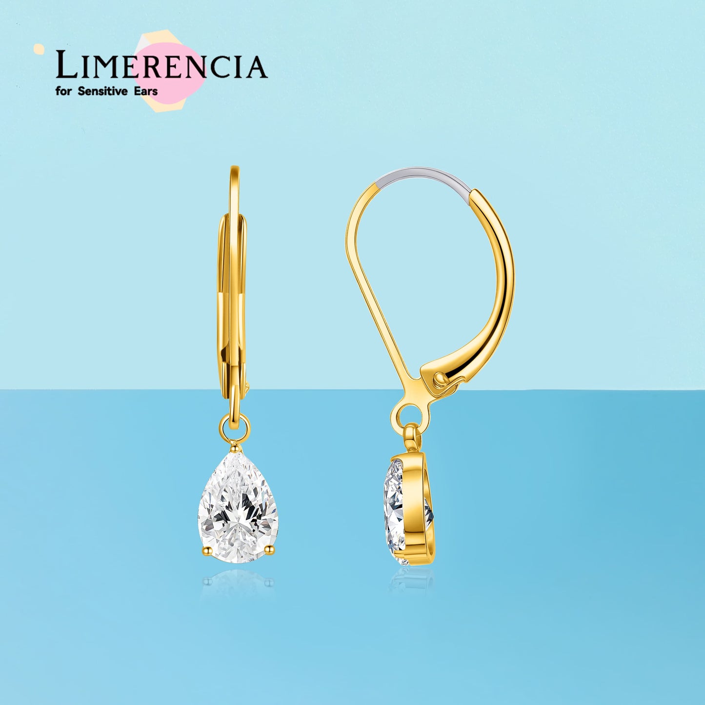 Limerencia Hebelverschluss-Ohrringe aus G23-Titan, tropfenförmige Hängeohrringe für Damen, modische Ohrringe aus F136-Titan, hypoallergener Schmuck als Geschenk – Motiv Tropfen
