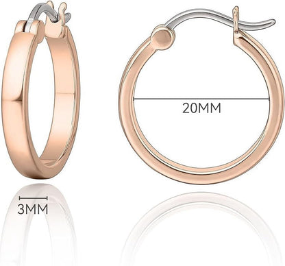 Limerencia G23 Pure Titanium Hypoallergenic Hoop Earrings for Women Sensitive Ears (20mm, Rose Gold)