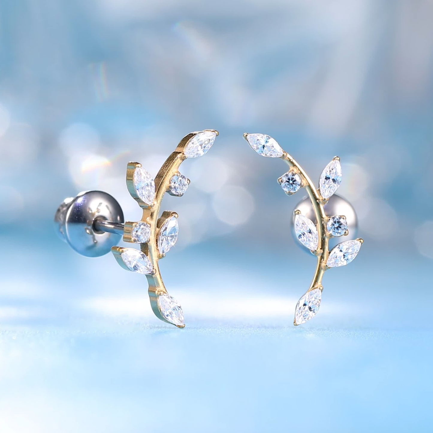 Orecchini piatti a vite in titanio implantabile G23 F136 Limerencia, piercing 20G ipoallergenici per donna orecchie sensibili, trago elica cartilagine (modello L2)