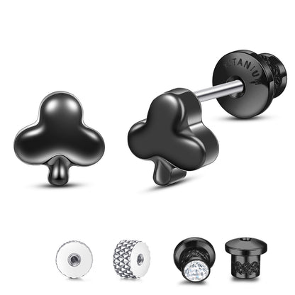 Limerencia Titanium Earring Studs, Implant Grade F136 Earrings with CZ Screw Back Hypoallergenic for Women and Men Sensitive Ears Jewelry Gift