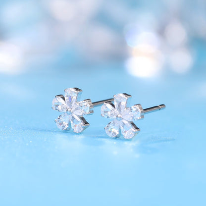 Limerencia F136 Aretes de titanio puro hipoalergénicos de grado implante, pequeños y delicados aretes de circonita cúbica G23 para orejas sensibles de mujer (F1)