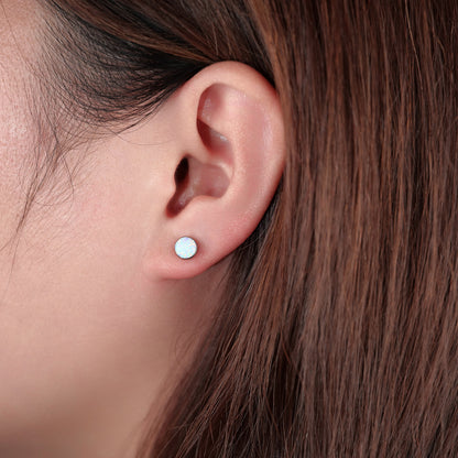 Limerencia Ohrringe aus reinem Titan, hypoallergen | Opal-Ohrstecker | Minimalistisch, Implantatqualität | Für empfindliche Ohren, filigraner Schmuck
