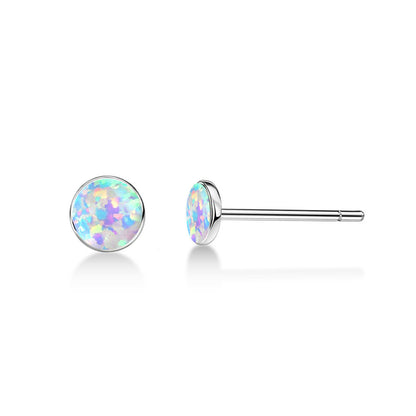 Limerencia Ohrringe aus reinem Titan, hypoallergen | Opal-Ohrstecker | Minimalistisch, Implantatqualität | Für empfindliche Ohren, filigraner Schmuck