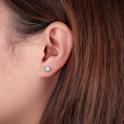 Limerencia Ohrringe aus reinem Titan, hypoallergen | Opal-Ohrstecker | Minimalistisch, Implantatqualität | Für empfindliche Ohren, filigraner Schmuck