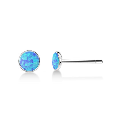 Limerencia Ohrringe aus reinem Titan, hypoallergen | Opal-Ohrstecker | Minimalistisch, Implantatqualität | Für empfindliche Ohren, filigraner Schmuck