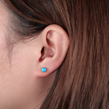 Limerencia Ohrringe aus reinem Titan, hypoallergen | Opal-Ohrstecker | Minimalistisch, Implantatqualität | Für empfindliche Ohren, filigraner Schmuck