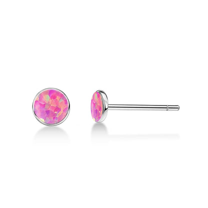 Limerencia Ohrringe aus reinem Titan, hypoallergen | Opal-Ohrstecker | Minimalistisch, Implantatqualität | Für empfindliche Ohren, filigraner Schmuck
