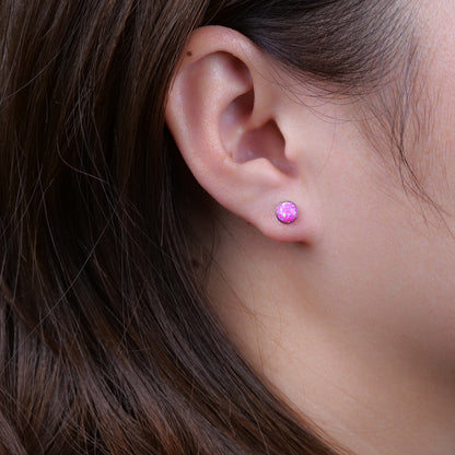 Limerencia Ohrringe aus reinem Titan, hypoallergen | Opal-Ohrstecker | Minimalistisch, Implantatqualität | Für empfindliche Ohren, filigraner Schmuck