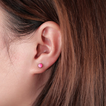 Limerencia Ohrringe aus reinem Titan, hypoallergen | Opal-Ohrstecker | Minimalistisch, Implantatqualität | Für empfindliche Ohren, filigraner Schmuck