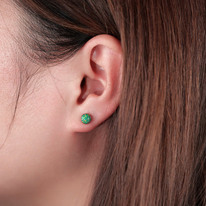 Limerencia Ohrringe aus reinem Titan, hypoallergen | Opal-Ohrstecker | Minimalistisch, Implantatqualität | Für empfindliche Ohren, filigraner Schmuck