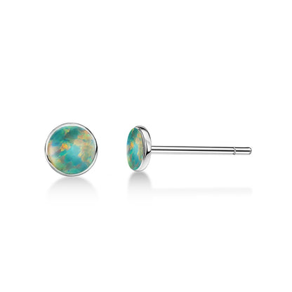 Limerencia Ohrringe aus reinem Titan, hypoallergen | Opal-Ohrstecker | Minimalistisch, Implantatqualität | Für empfindliche Ohren, filigraner Schmuck